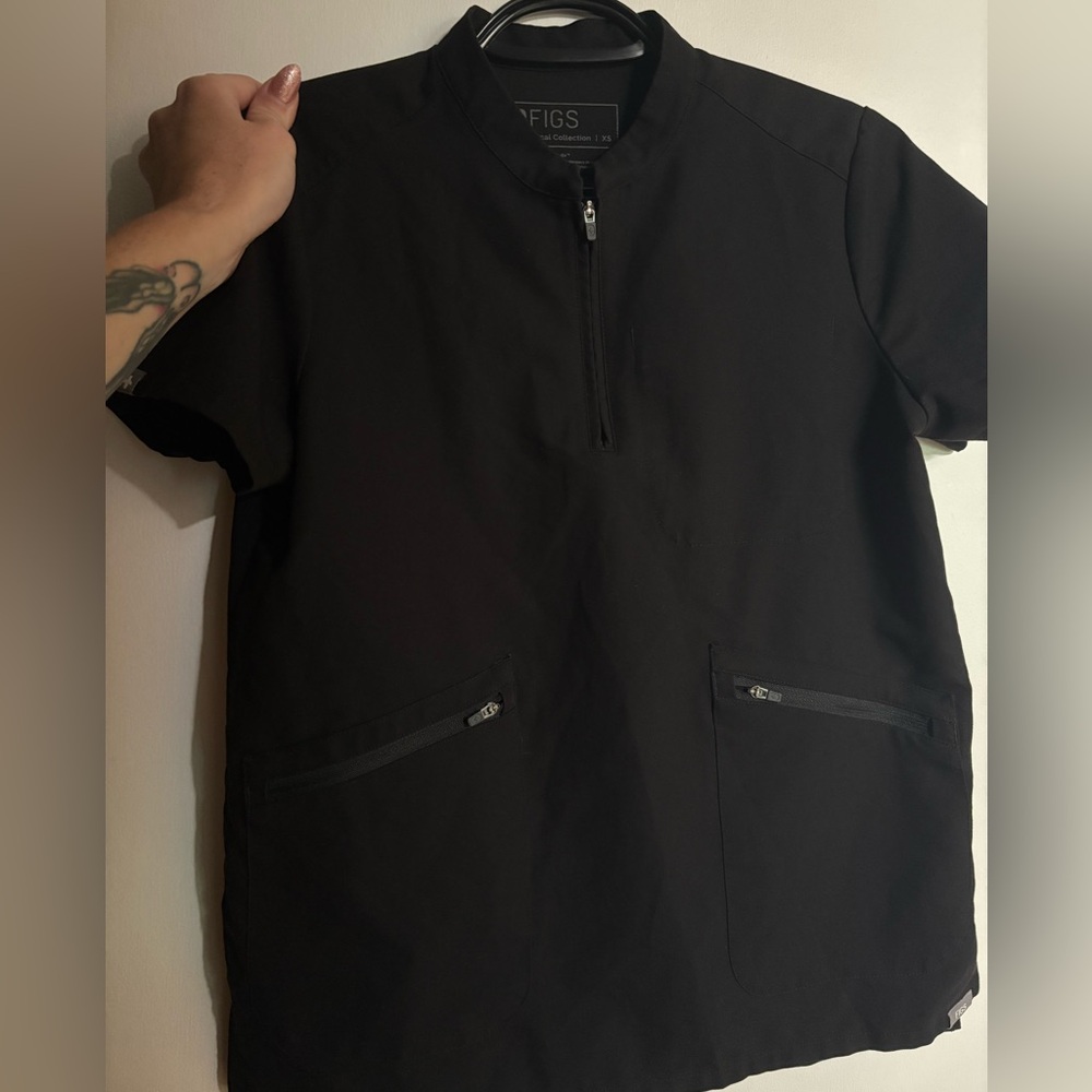 Figs Womens Black Scrub Top Size XS
